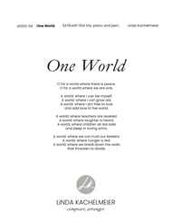 One World SATB choral sheet music cover Thumbnail